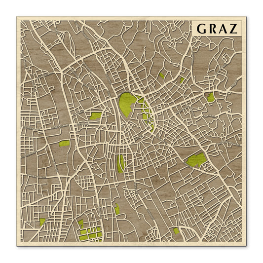 Graz 3D várostérkép fali dekoráció
