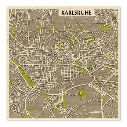 Karlsruhe 3D city map wall decoration