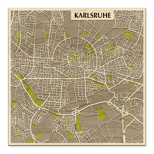 Karlsruhe 3D várostérkép fali dekoráció