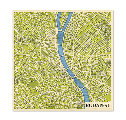 Budapest wooden 3D city map