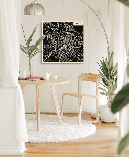 Cegléd 3D city map wall decoration