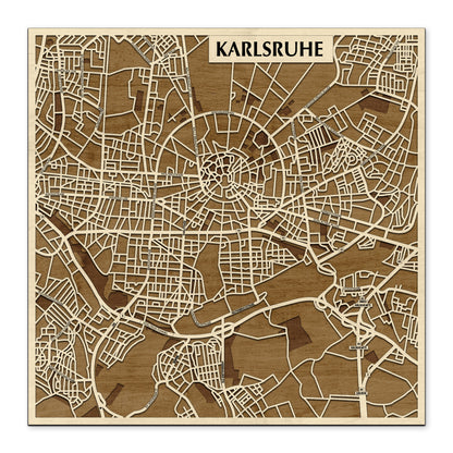 Karlsruhe 3D city map wall decoration