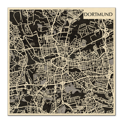 Dortmund 3D city map wall decoration
