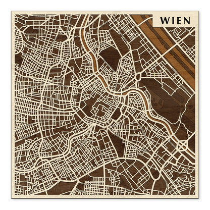 Vienna wooden 3D city map