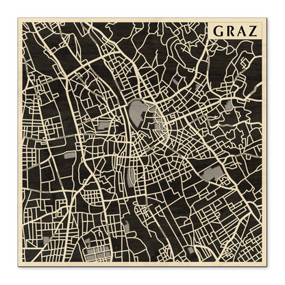 Graz 3D city map wall decoration