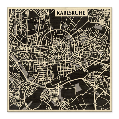Karlsruhe 3D city map wall decoration