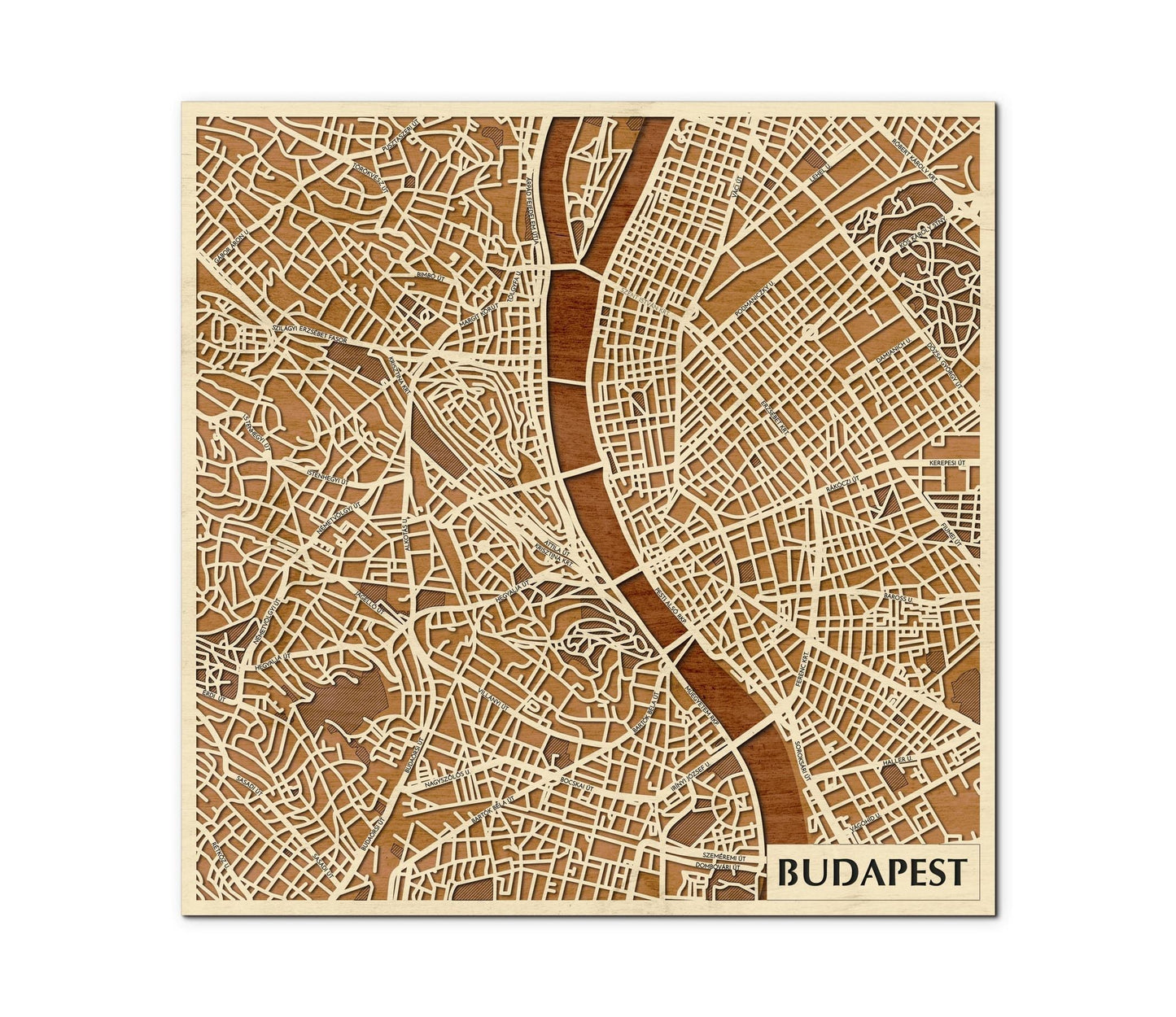 Budapest wooden 3D city map