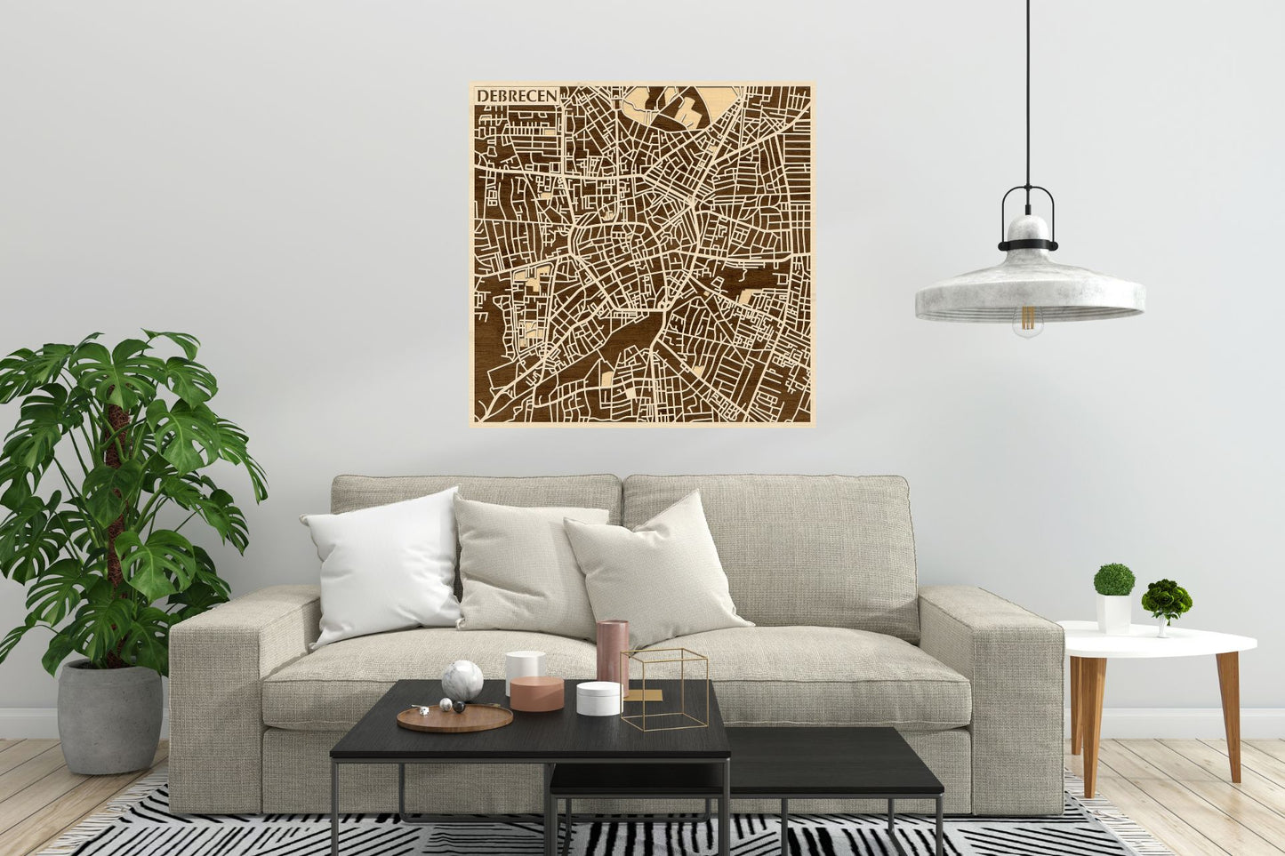 Debrecen 3D city map wall decoration