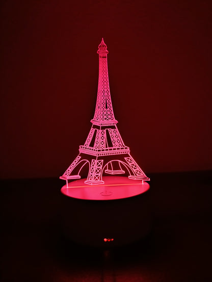 3D hatású Eiffel-torony LED lámpa