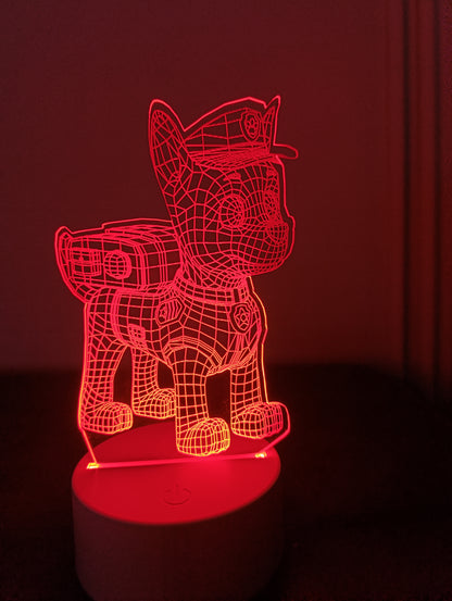 3D LED Lámpa – Rendőrkutya (Paw Patrol Chase)