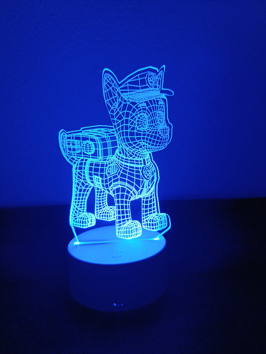 3D LED Lámpa – Rendőrkutya (Paw Patrol Chase)