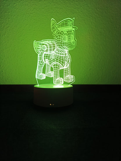 3D LED Lámpa – Rendőrkutya (Paw Patrol Chase)