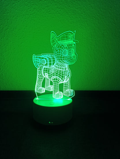 3D LED Lámpa – Rendőrkutya (Paw Patrol Chase)