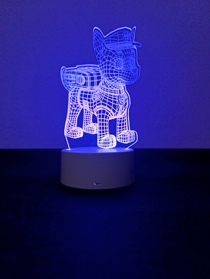 3D LED Lámpa – Rendőrkutya (Paw Patrol Chase)