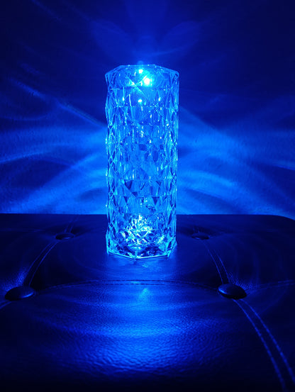 Kristály hatású asztali lámpa 16 féle színnel távirányítóval és USB kábellel