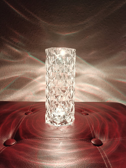 Kristály hatású asztali lámpa 16 féle színnel távirányítóval és USB kábellel