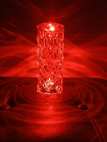 Kristály hatású asztali lámpa 16 féle színnel távirányítóval és USB kábellel