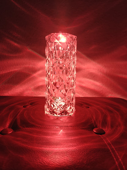 Kristály hatású asztali lámpa 16 féle színnel távirányítóval és USB kábellel