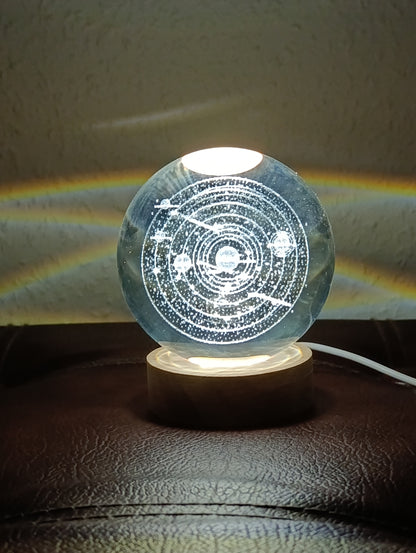 "Galaktikus Kristálygömb" kristálygömb 3D lámpa