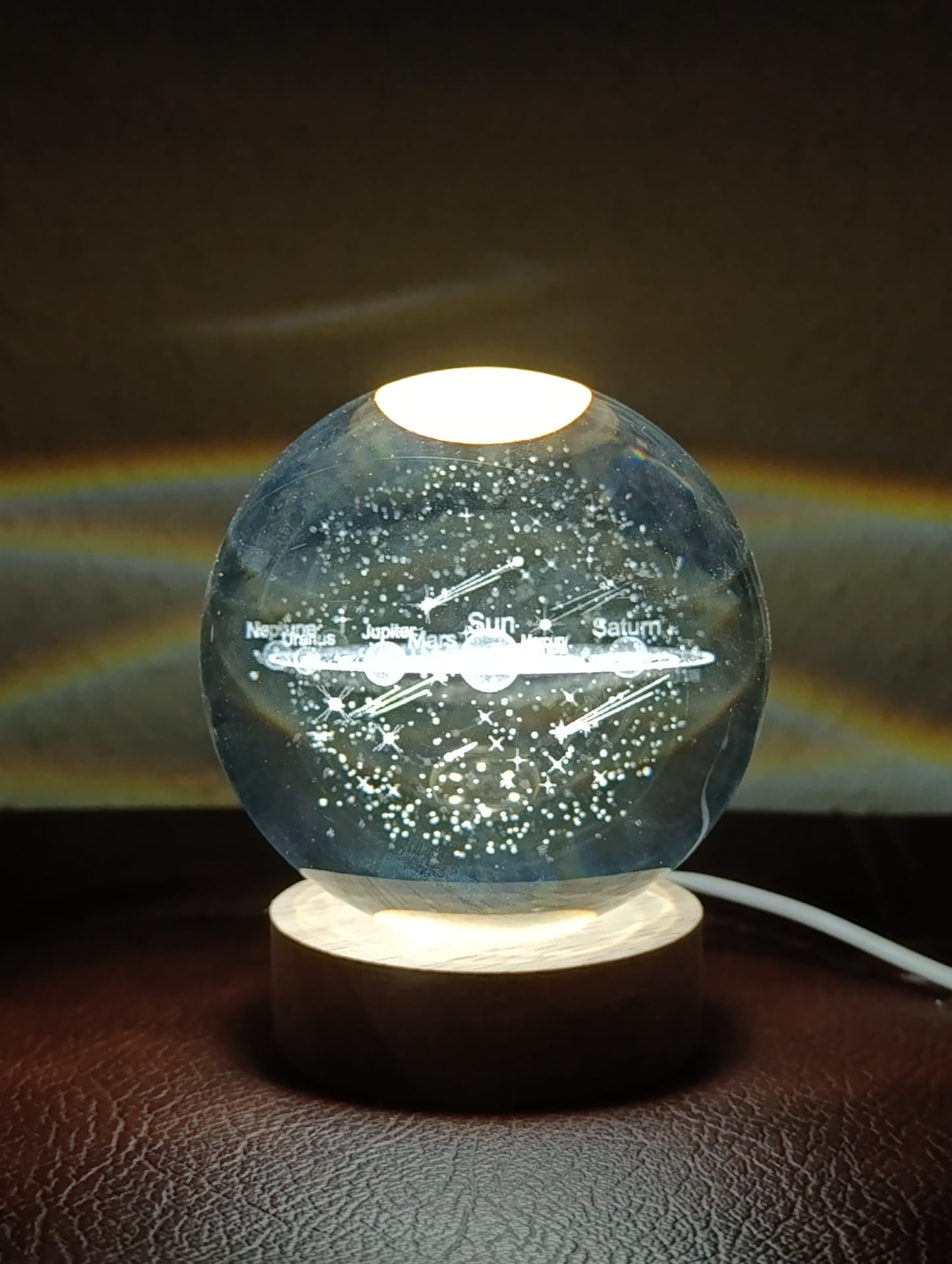 "Galaktikus Kristálygömb" kristálygömb 3D lámpa
