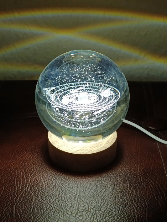 "Galaktikus Kristálygömb" kristálygömb 3D lámpa