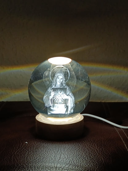 Jézus Krisztus Kristálygömb lámpa