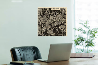 Karlsruhe 3D city map wall decoration