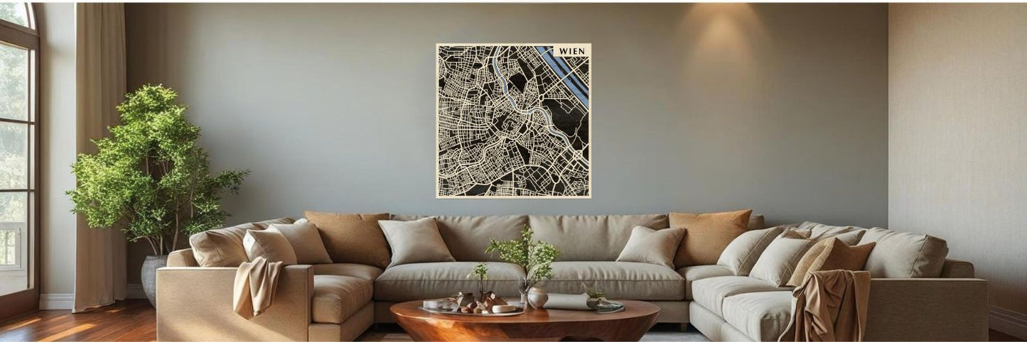 Vienna wooden 3D city map