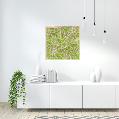 Debrecen 3D city map wall decoration