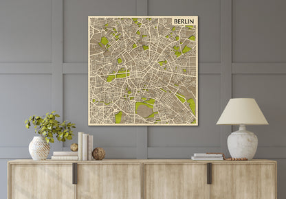 Berlin 3D várostérkép fali dekoráció