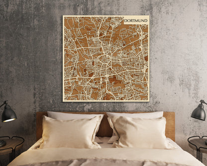 Dortmund 3D city map wall decoration
