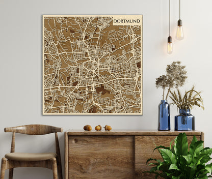 Dortmund 3D city map wall decoration