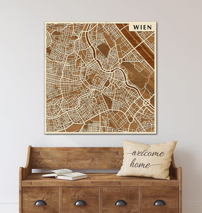 Vienna wooden 3D city map