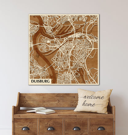 Duisburg 3D city map wall decoration 