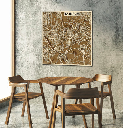 Karlsruhe 3D city map wall decoration