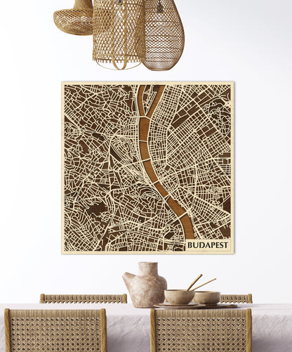 Budapest wooden 3D city map